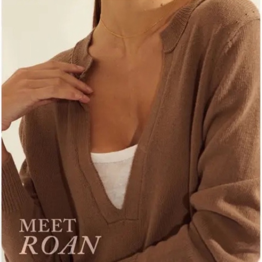 BROCHU WALKER Roan Layered Cotton Linen Long Sleeve Sweater Pullover Top